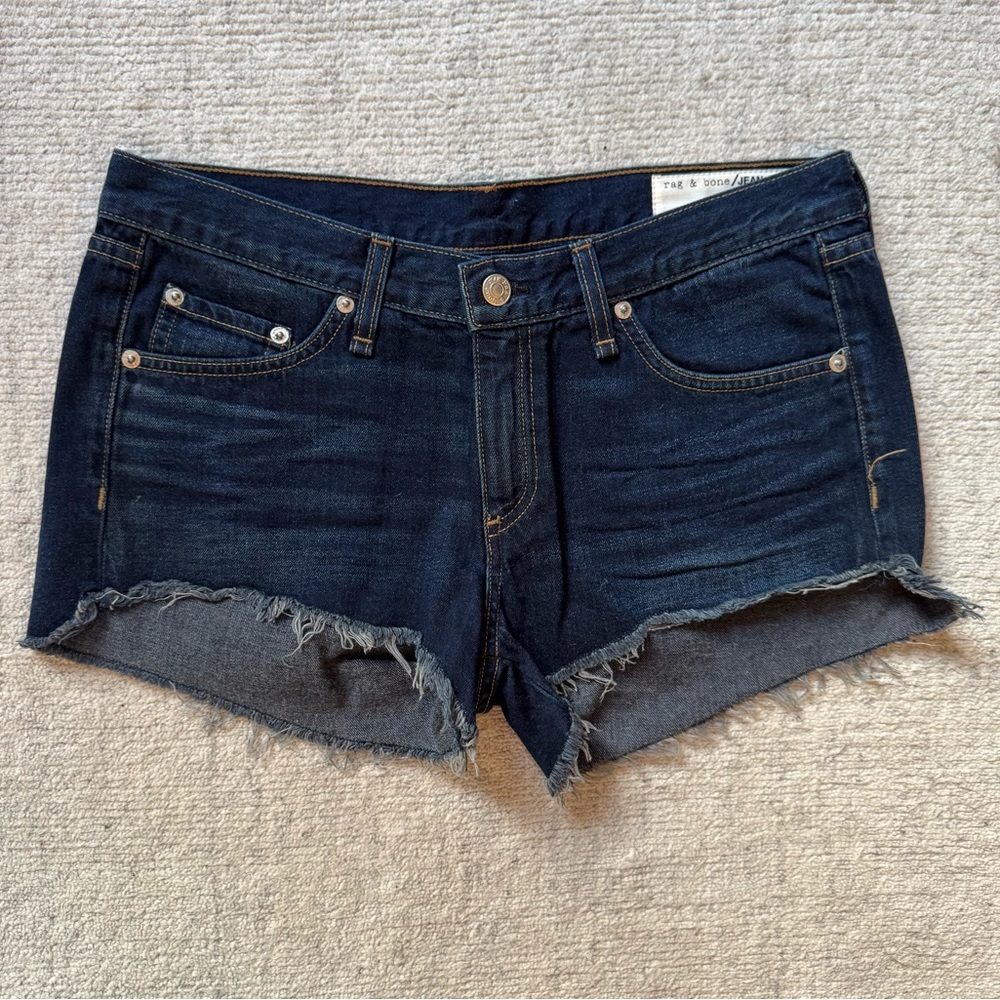 Rag & Bone Dark Blue Cutoff Denm Shorts
